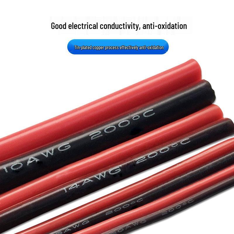 Extra Soft Silicone Red-Black Double Wire: High/Low Temp Resistant 200°C for Electronic & Model Aircraft Lithium Battery Power