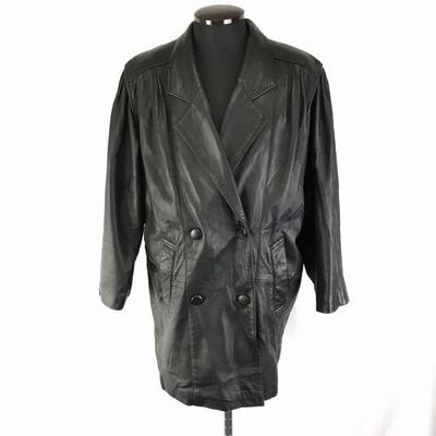 Moda Italiana Genuine Sheep Leather Coat Jacket Outerwear/Women’s M/Size 9/Black/Chest Pockets(USED)