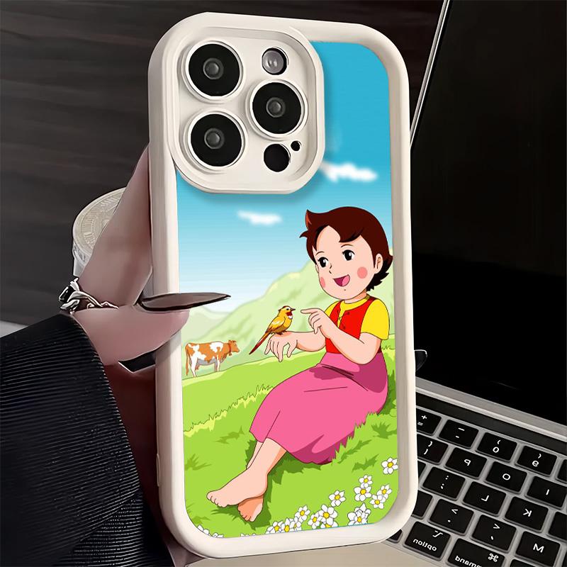 

Phone Case for iPhone 17 Air 16E 15 16 Pro Max Heidi Cartoon Cute Cover 14 Plus 13 12 Mini Soft Shell Silicone Fundas iPhone 15 Pro