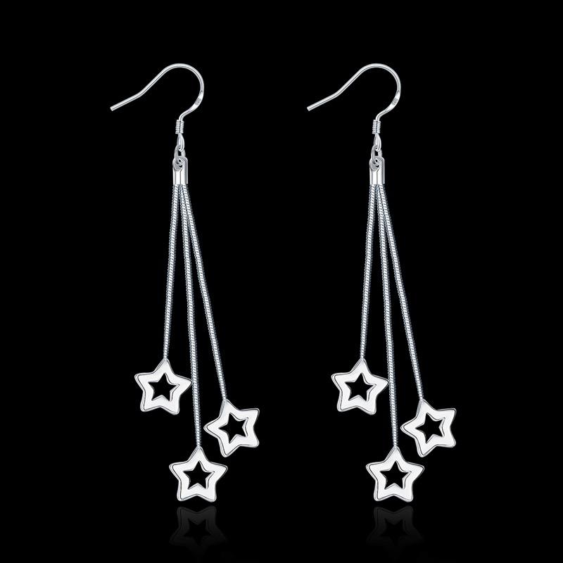 Hollow Star Shape Copper Plated Drop Earrings For Women Fashion Cute/Romantic Jewelry High Quality Dangle Long Earrings  E161