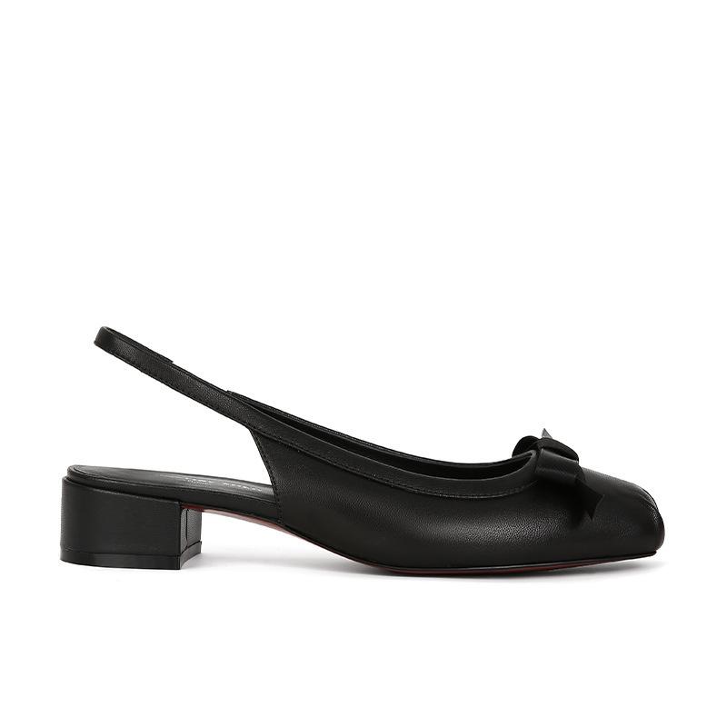 

Універсальні балетки на широкому підборі, жіноче взуття та босоніжки 37 чорний