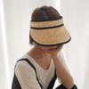 Women Without Top Visor Caps Summer Straw Sun Hats UV Beach Hat Elastic Head Circumference Kentucky Derby Holiday