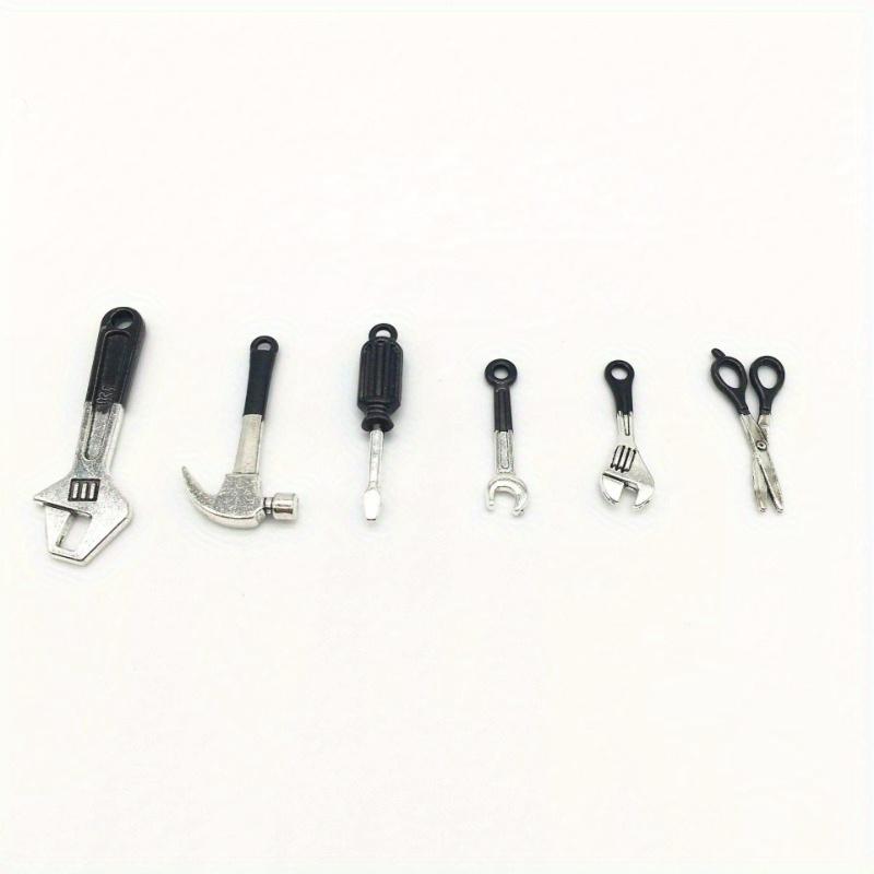 

6 шт. Наборы для ремонта миниатюрных кукольных домиков, аксессуары, миниатюрный молоток, гаечный ключ, мебель для кукольного домика, украшения чёрный