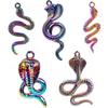Snake Charm Cobra Rainbow Pendant 5pcs Mix Animal Charms For Jewelry Making Supply DIY Necklace Fashion Earring Punk Accessories