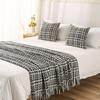 French Bed Cover Weaving Grid Bed Flag Hotel and Homestay Bed End Towel Living Room Sofa Background Decorative Blanket Multi Functional Bedding