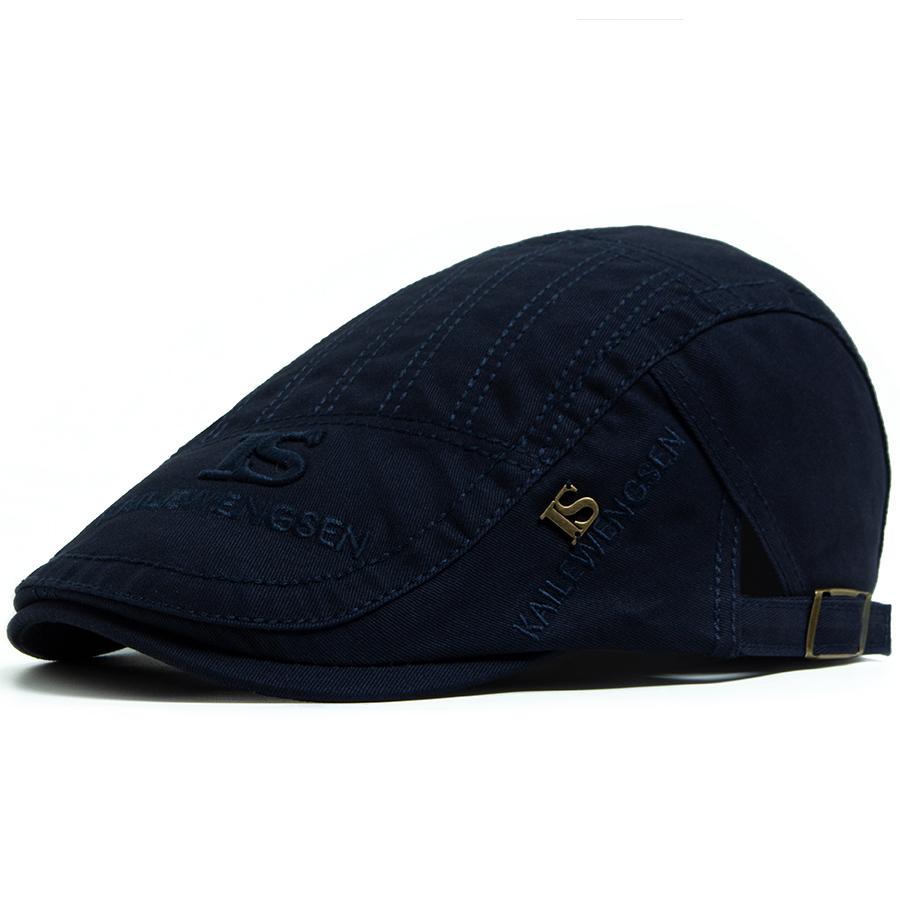 New Men Embroidery Flat Cap Summer Vintage Beret Visor For Male Fashion Casual Newsboy Hat Spring Autumn  Women Caps Adjustable
