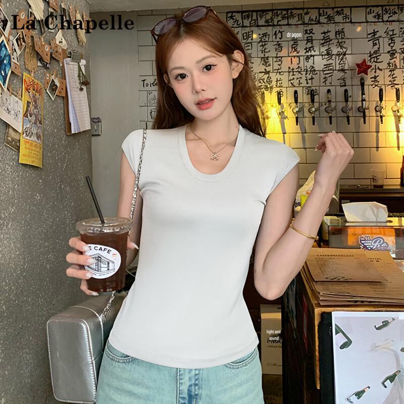 La Chapelle Women s 2025 Ribbed U-Neck Dolman Sleeve Base Tee 2XL