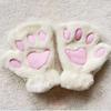 Half-finger Cat Claw Gloves Girl Winter Cute Warm Gloves Winter Plush Thickened Five-finger Plush Gloves