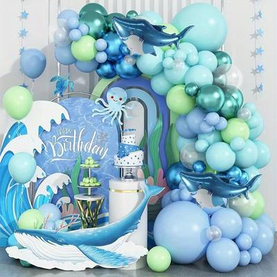 Ballon Chaîne en Film Aluminium Thème Océan Requin Accessoire Décoration Fête d'Anniversaire