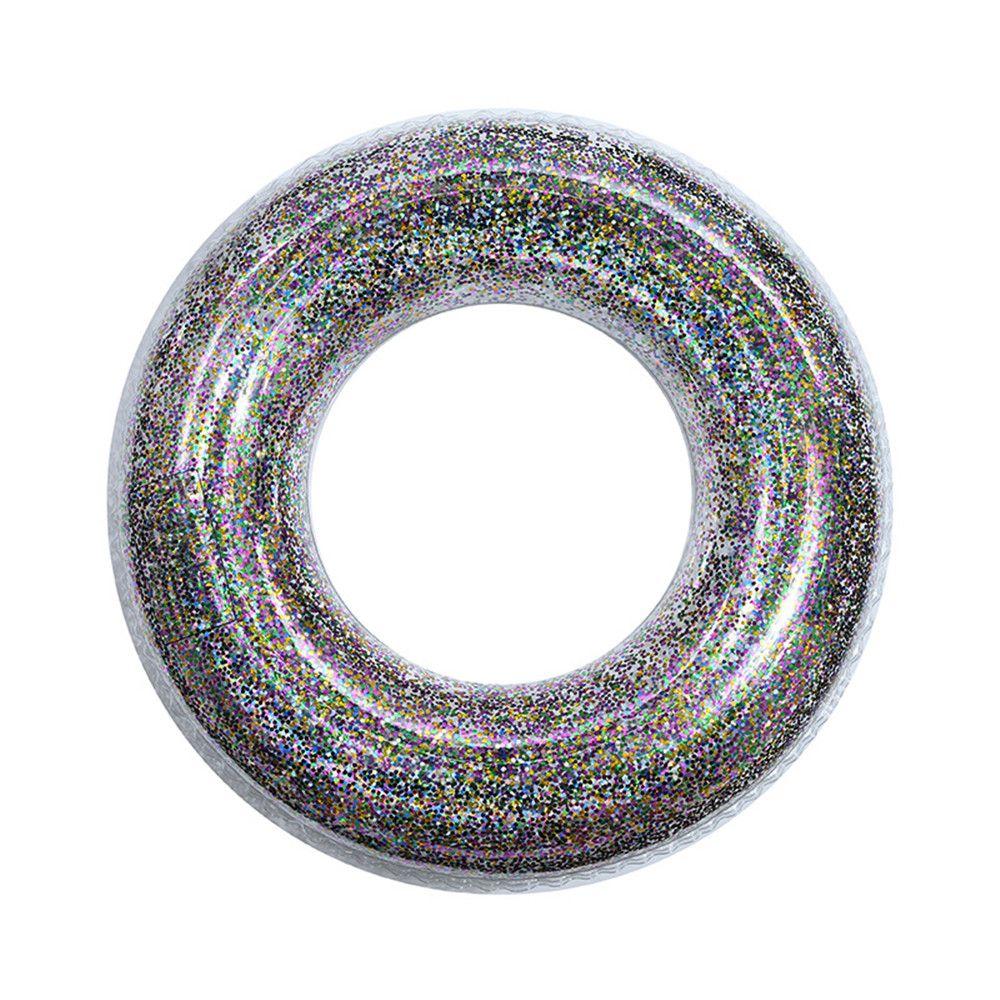 Transparent Glitter Pool Foats Swimming Ring Adult Children Inflatable Pool Tube Boys Girl Fun Water Toy Swim Laps
