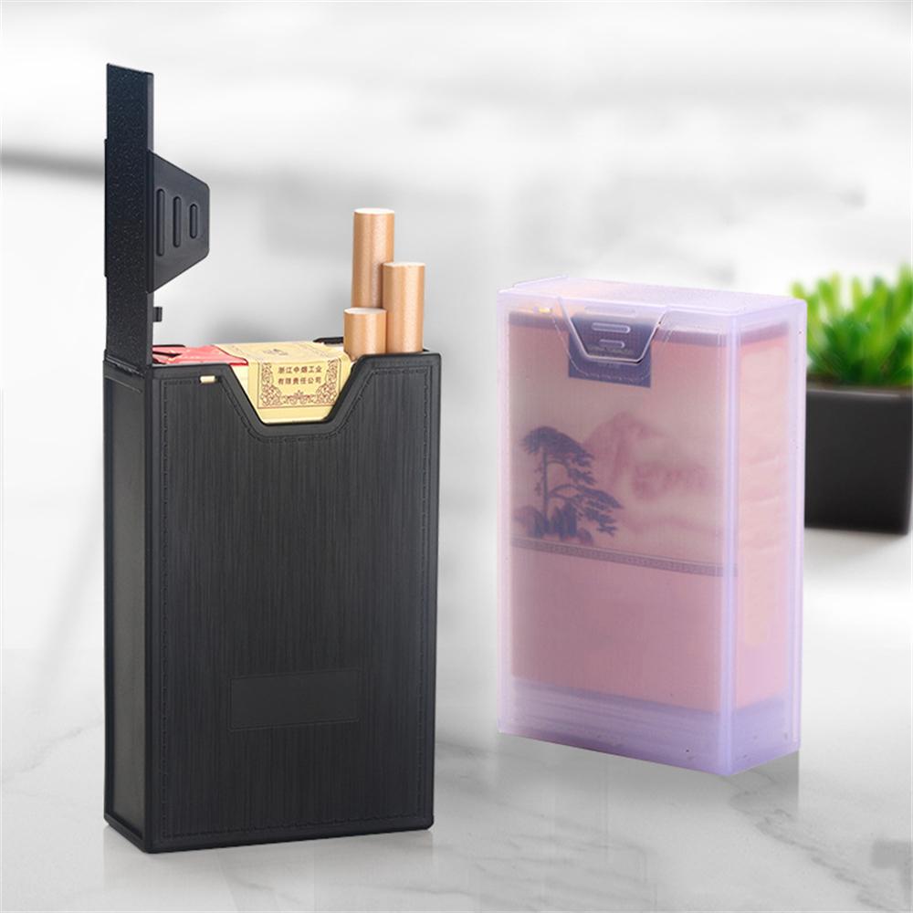 1PC Creative Transparent Thickened Plastic Cigarette Box With Flip Cover Simple And Portable Men's Cigarette Box