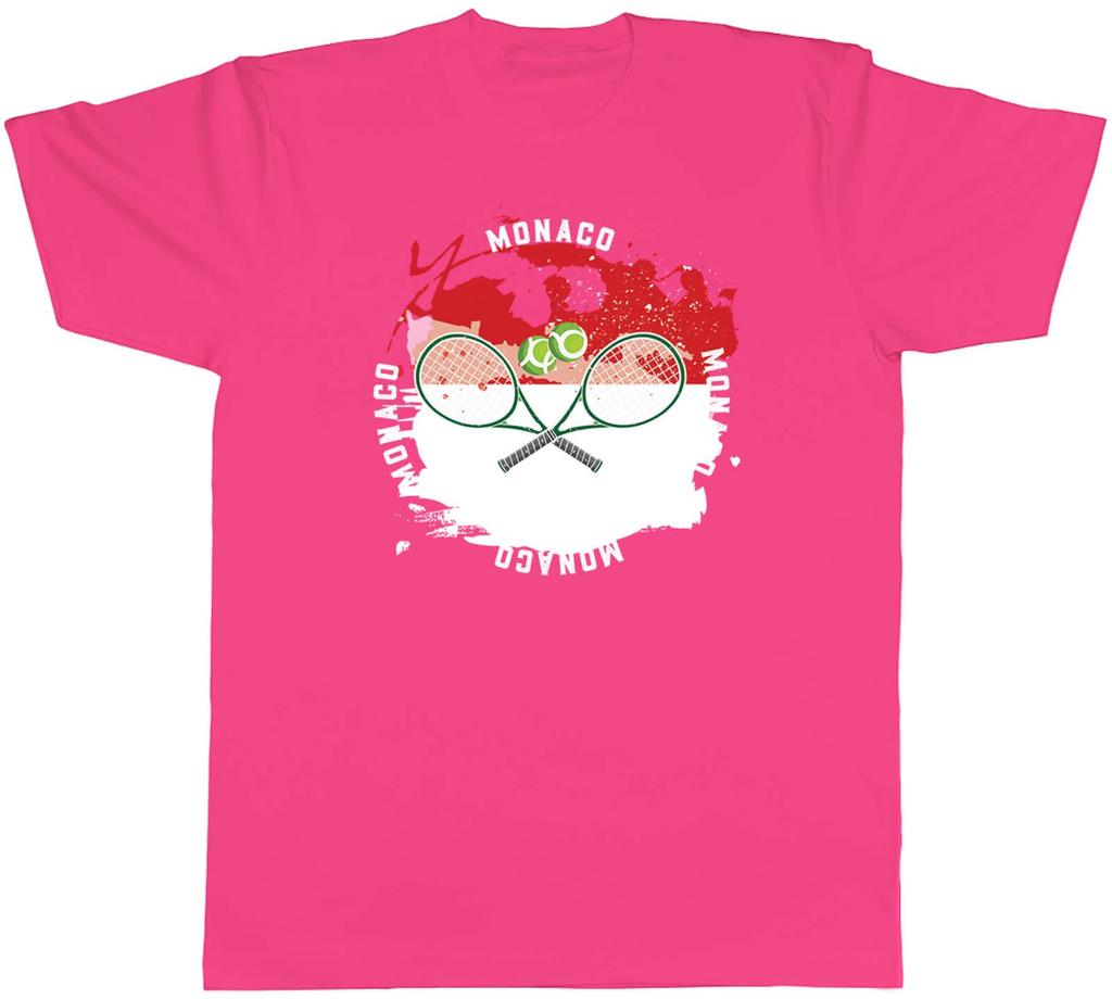 Tennis Sports With Monaco Flag Mens Unisex TShirt Tee Gift