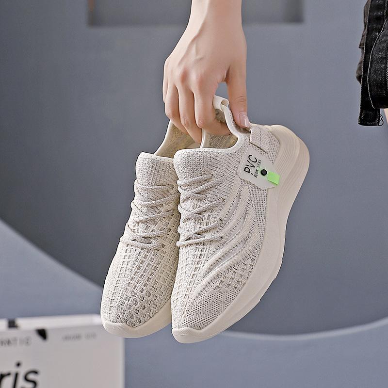 Fashion Spring Knitted Women's Sports Shoes Thick Sole Running Shoes Mesh Breathable Casual Shoes Lightweight High-quality Women Sneaker