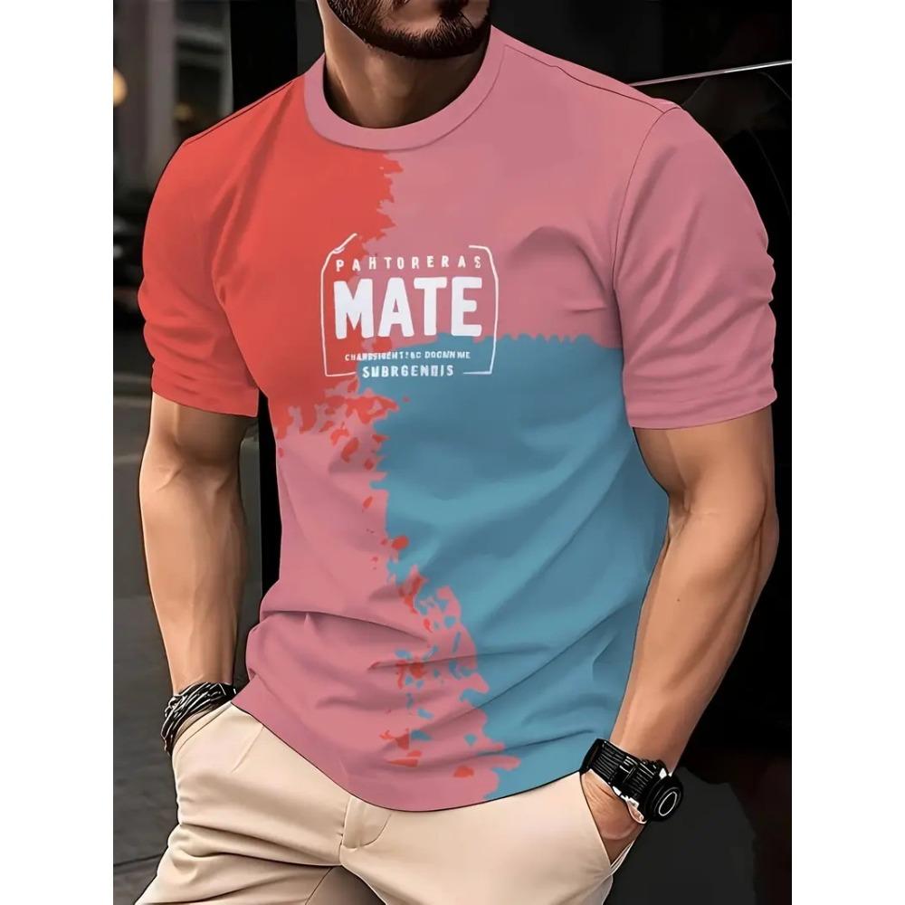 Cotton Printed Men's T-Shirt, Soft & Breathable O-Neck Short Sleeve Tee, Funny Casual Style T-Shirts