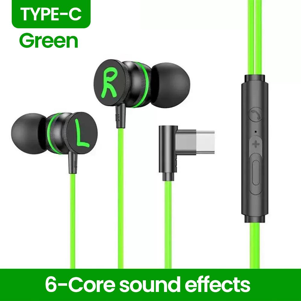 OLAF Magnetic Wired Headphones 3.5mm/Type-C DAC 90 Degree Bend Plug Earphones With Mic Headset Sports Earbuds For Mobile Phones