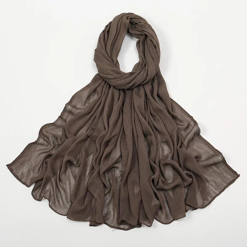 2024 Soft Rayon Cotton Muslim Hijabs for Women Scarf Plain Shawls Femme Musulman Viscose Rayon Headscarf Islamic Turban Headband