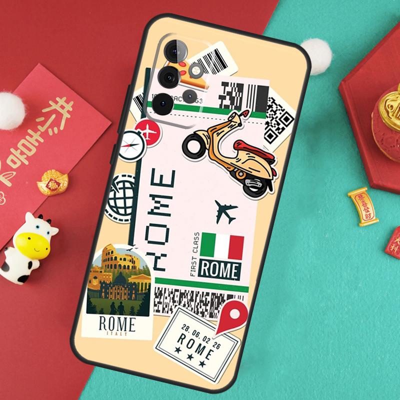 Travel Boarding Pass Tokyo Case For Samsung Galaxy A35 A55 A25 A15 A51 A71 A12 A32 A52 A13 A33 A53 A14 A34 A54 Cover