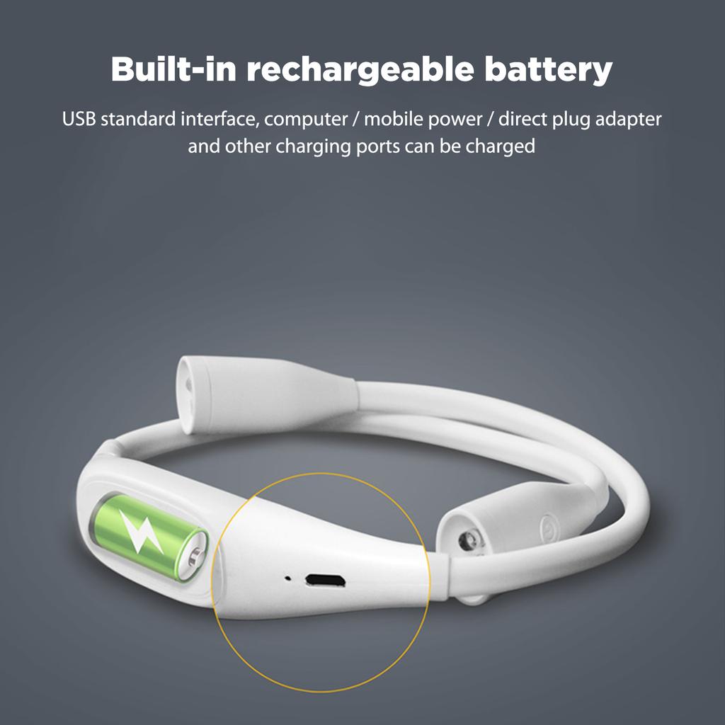 USB LED Book Light Rechargeable Reading Lights Stepless Dimming Work Lamp 360-degree Adjustment Hands Free for Camping Repairing