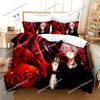 3D Imprimare Anime Tokyo Ghoul Set de lenjerie de pat Set pilotă Husă Pat Set Pilotă Husă Față de pernă Păturică King Queen Size Băieți Adult Lenjerie de pat