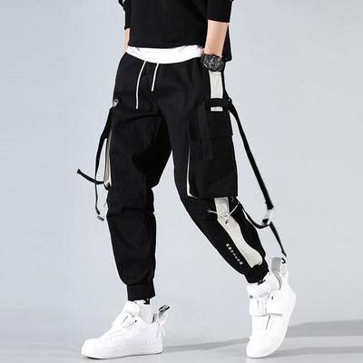 Fashion New Overalls Men's Splicing Drawstring Bundle Leggings Loose Casual Sports Cargo  Pants