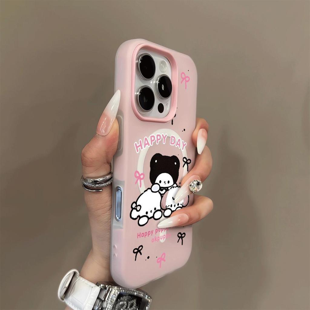 Magnetic Jelly Two-in-one For Apple Mobile Phone Case Premium Caseti Double Layer Mobile Phone Case Ins Little Black Cat Mobile Phone Case