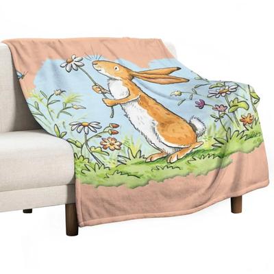 Raad eens hoeveel ik van je hou lente klassieke konijn illustratie Plaid dekens en spreien Eenpersoonsdeken Reisdeken
