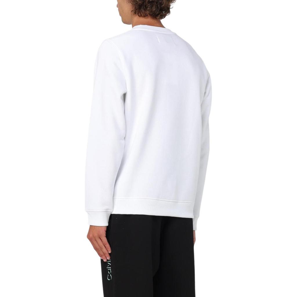 Calvin Klein Pullover mit Rundhalsausschnitt und Buchstabenprint, Langarm-Sweatshirt für Herren, Weiß J30J326034-YAF