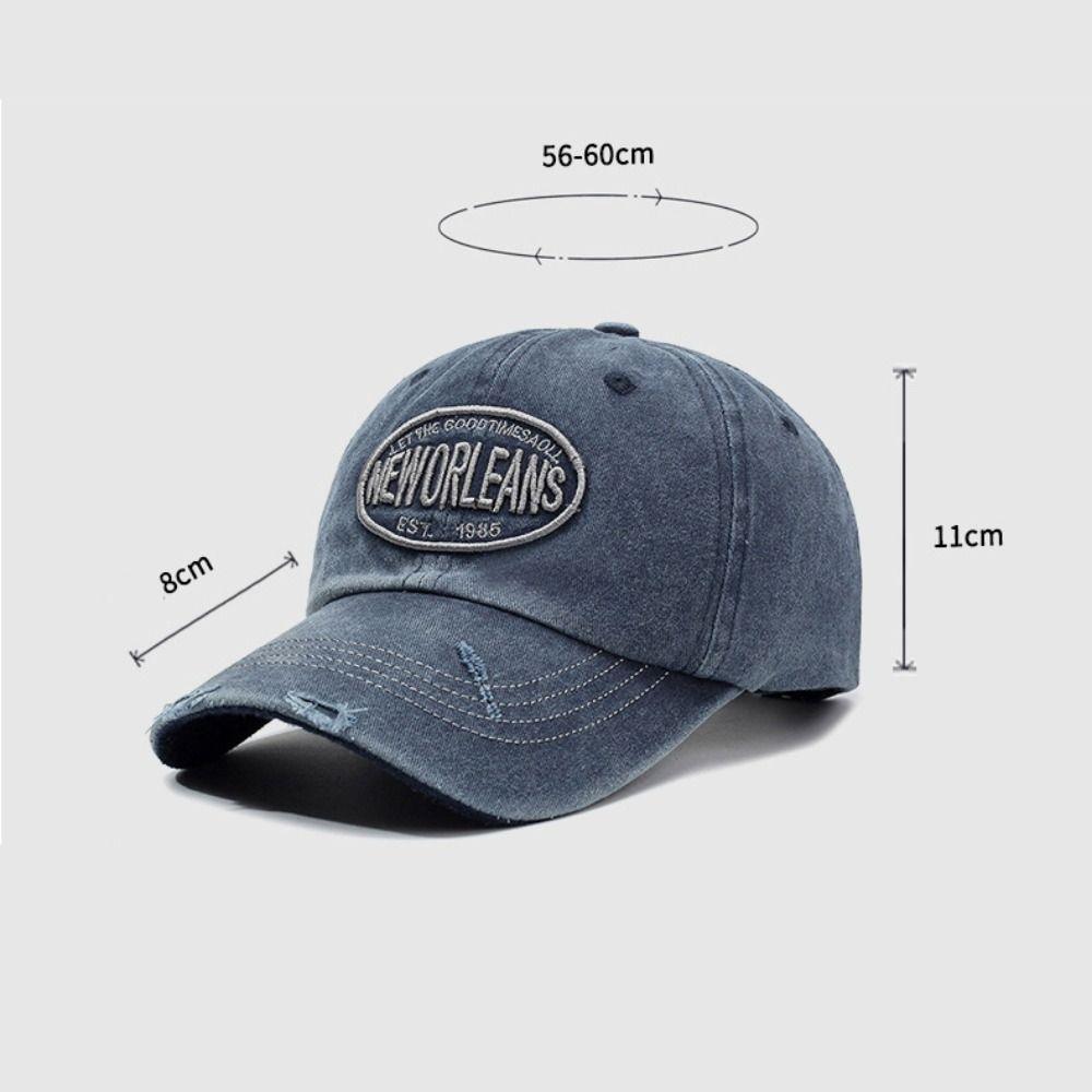Letter NEWORLEANS Distressed Faded Cap Broken Hole Sunscreen Hats  For Man Women Outdoor Sports