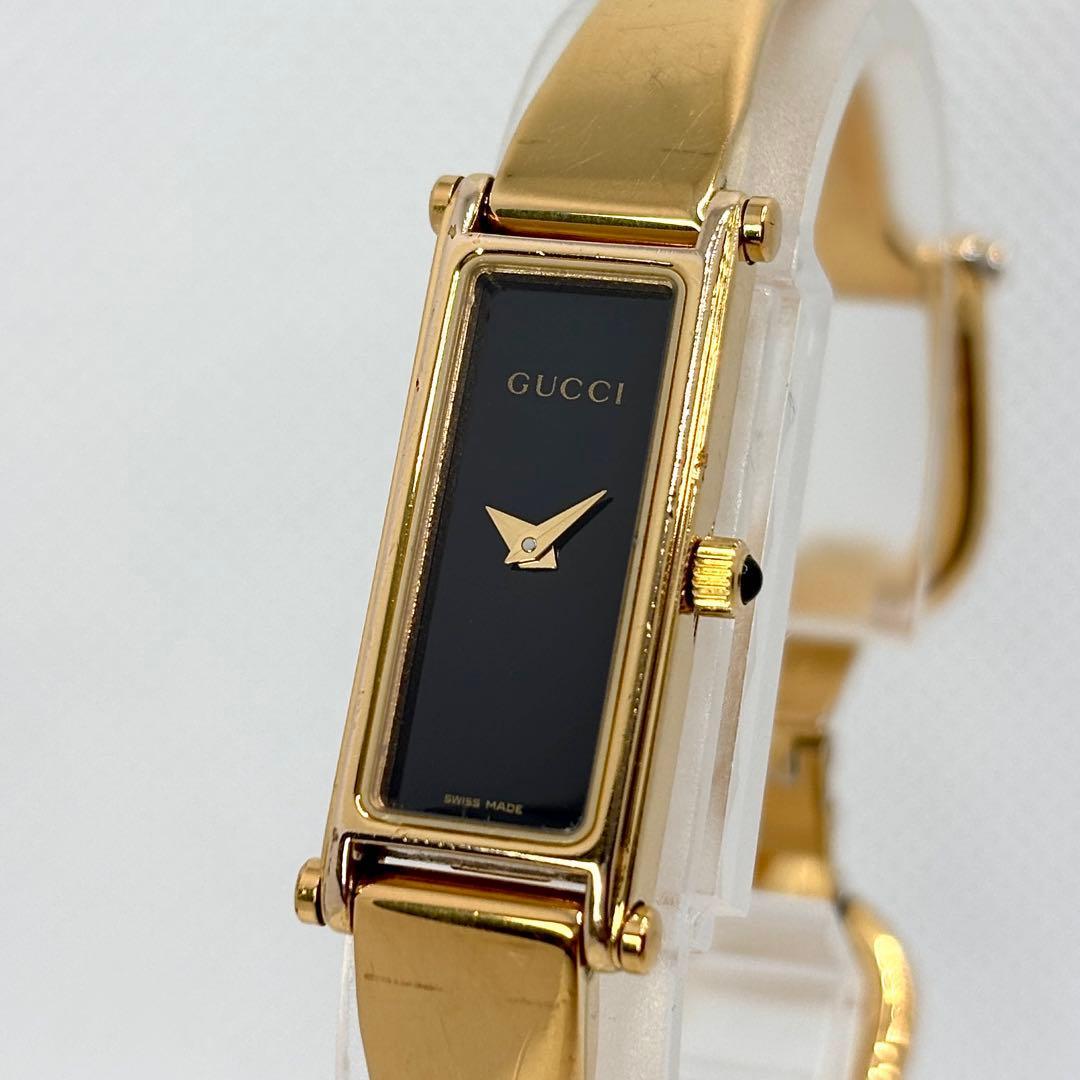 Used Operation GUCCI 1500L Gold Black Dial Ladies Watch
