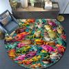 Frogs Round Area Rug,Carpet Rug for Living Room Bedroom Sofa Playroom Decor,Non-slip Floor Mat