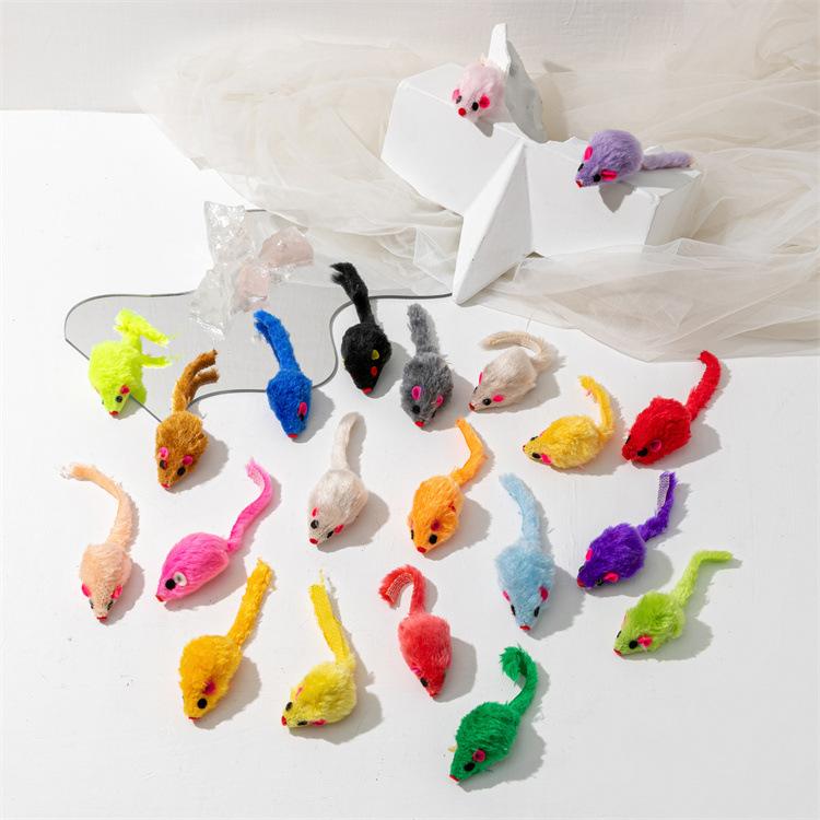 3/200Pcs Rattle Cat Mouse Toys Also Prefilled Catnip Faux Fur Cat Mice Toys Interactive Cat Game Catnip Toys For Indoor Cats Toy