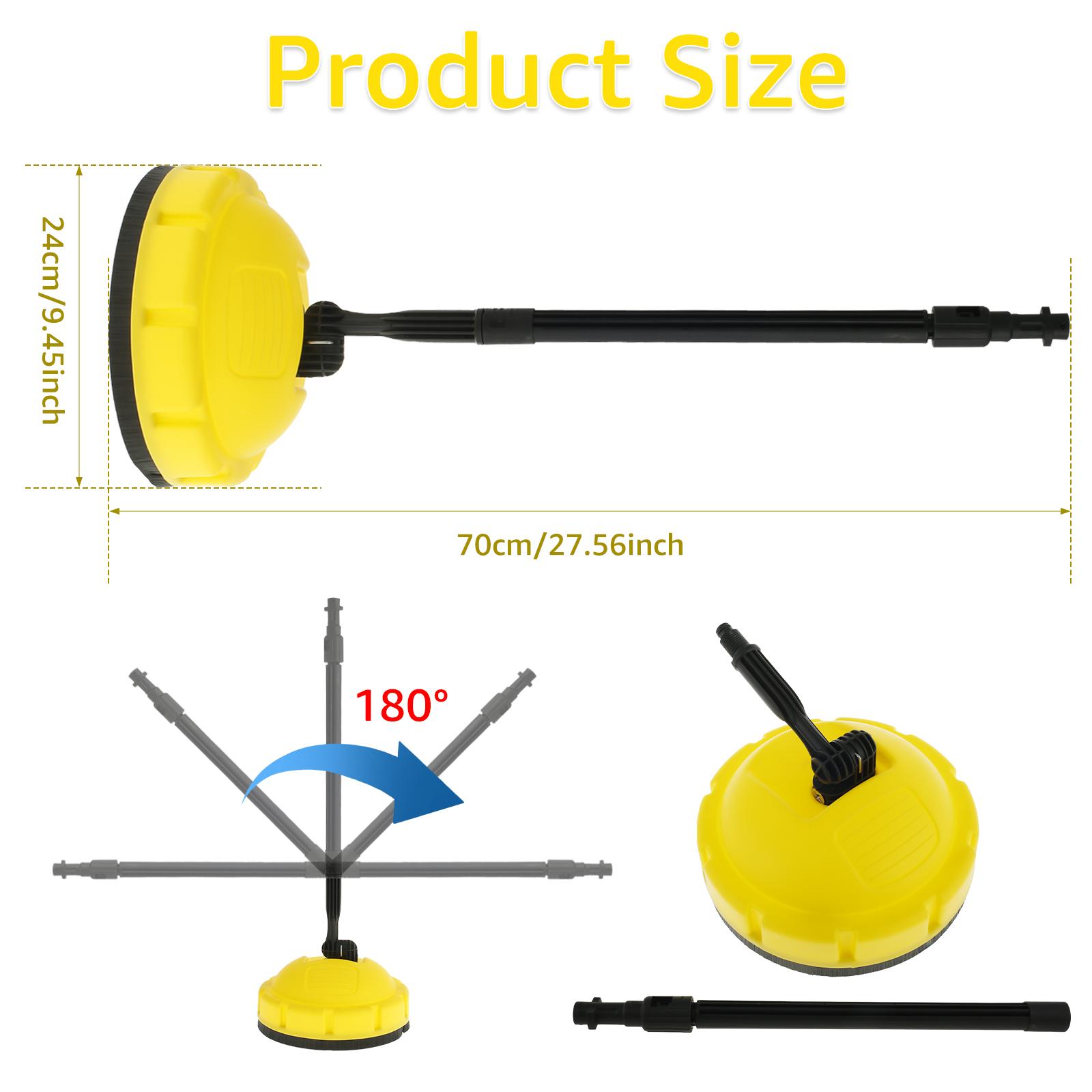 

Pressure Washer Brush Power Washer Scrubber with Handle Rotary Surface Cleaner Multi-purpose Household Clean Tool for Car Floor 1Pc жёлтый