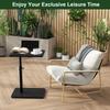 IBUYKE C-Shaped Side Table, Height Adjustable, Fits Next to Bed, Bedside Table, Sofa Table, Compact, Small, Black, JPTVT003B