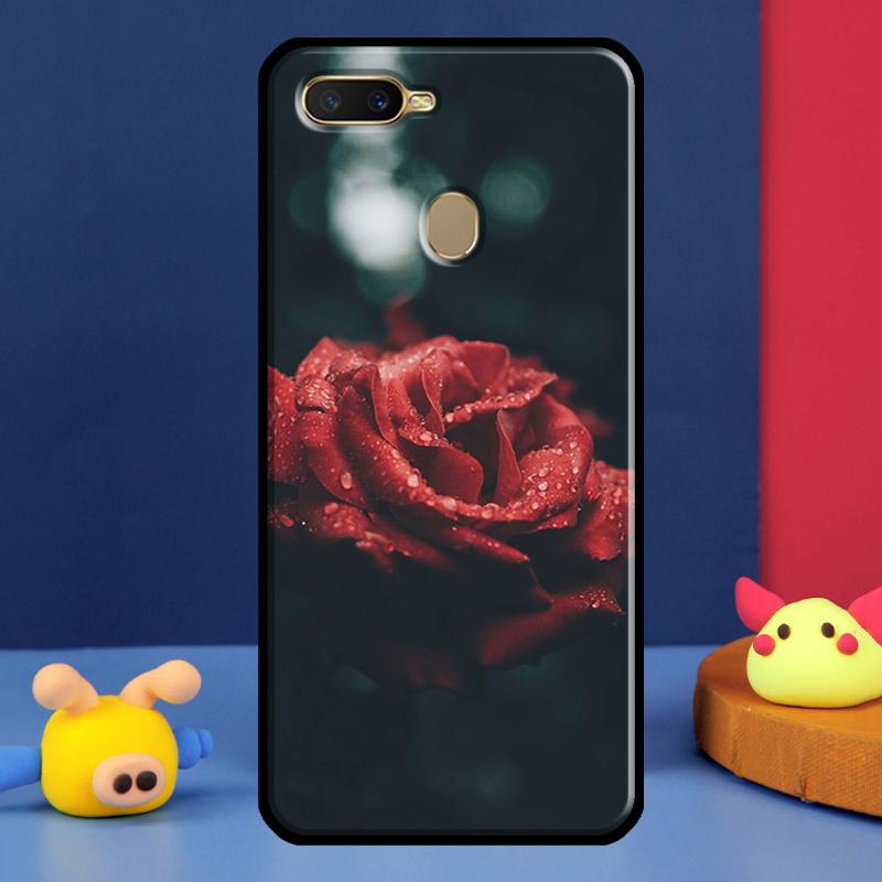 Red Rose Flower For Oppo A54 A57 S A78 A58 A98 A5 A9 A91 A15 A16 A17 A52 A72 A76 A96 A74 A94 A77 Phone Case