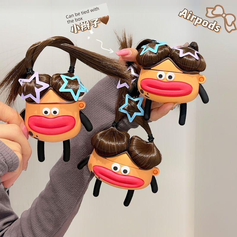 

for Apple Second Generation Pro Wireless Bluetooth Earbuds Case Third Generation 1aipods2 Generation Airpodpro Fifth Generation 4 Fourth Generation 5 Airpods 3 [Funny Braid Ugly Cute Earphone Shell]]