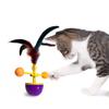 Colorful Feather Pet Feather Sliding Toy Rotating Pet Fun Roller Fun Interactive Cat Toys  Kitten