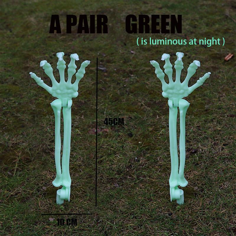 Halloween Realistic Skull Skeleton Head Human Hand Arms for Halloween Party Home Garden Lawn Decor Haunted House Horror Props