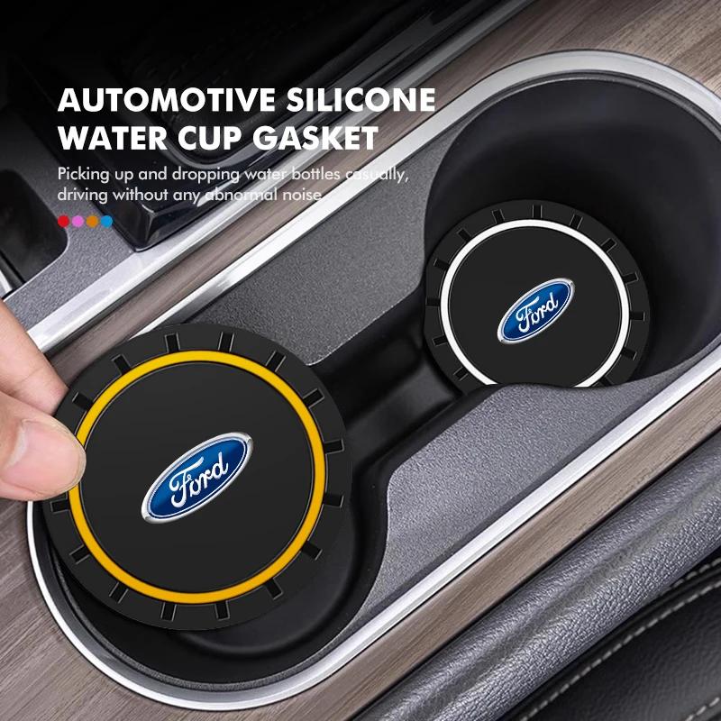 Car Sticker 2026 Ford Silicone Car Coaster Mat Water Cup Cushion Anti Slip Pad For Ford Fiesta Ranger Mondeo Escape Ecosport Fus