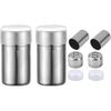 2-Pack Mini Salt Pepper Shaker,alt and Pepper Shaker with Lid,Stainless Steel Spice Jars Seasoning Dispenser for Salt Sugar Spice Pepper
