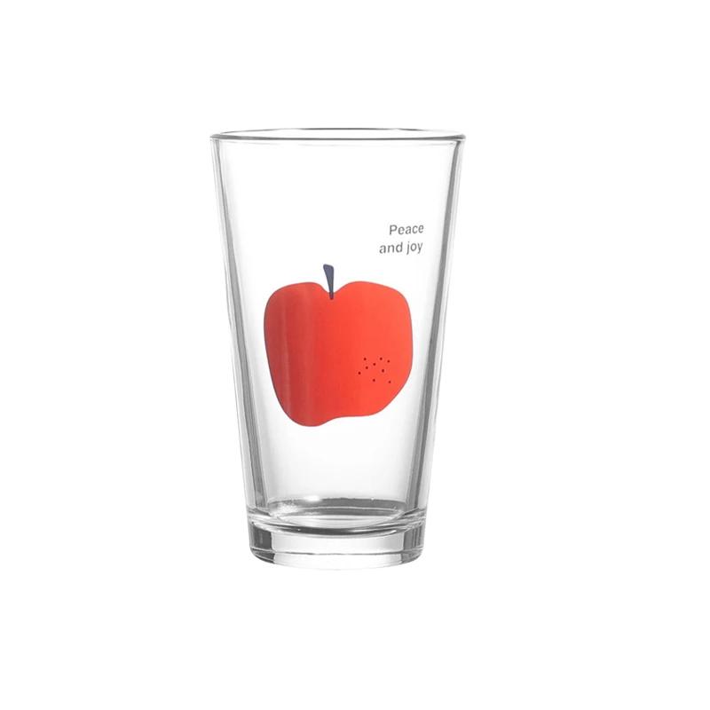 Cute Fruit Glass for Home, Small, Fresh, Transparent, Thickening Drinking Cup, Milk, Coffee, Juice Drink Glass, Commercial Round