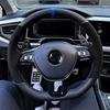 Personalisierbare Auto-Lenkradabdeckung Zubehör Handnähen Wildleder für Volkswagen VW Golf 7 Mk7 Neuer Polo Jetta