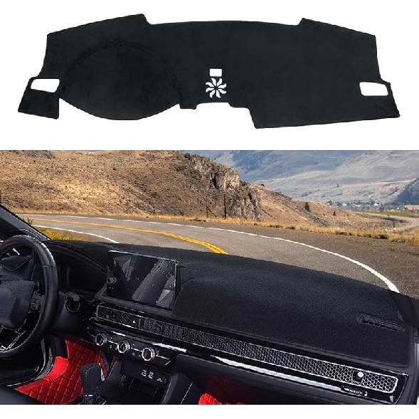 Dashboard Cover Dash Cover Mat Pad Carpet Custom Fit for Honda Civic Coupe Sedan/Hatchback 2016 2017 2018 2019 2020 2021 Accessories Anti-Skid Center