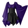 Women Fashion Long Sleeve Vintage Dress Cosplay Party Evening Night Formal Dress