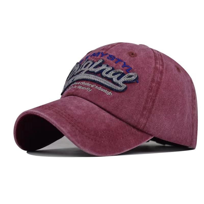 

Весна и лето уличная старая ретро бейсболка с вышитыми буквами, мягкая кепка для мужчин, оптовая продажа Adjustable красный