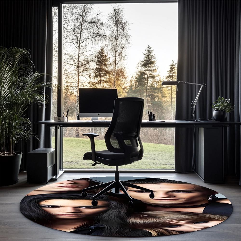 Maneskin Printed Round Rug Carpet Chair Rug Area Rug Entryway Doormats,for Office Chair Living Room Bedroom Kitchen Room.