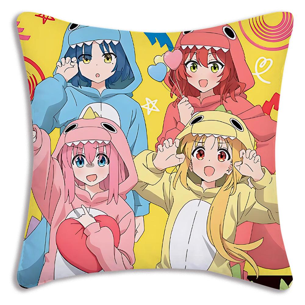 Anime B-Bocchi the Rocks Pillow Covers Cartoon Sofa Decorative Home Double-sided Printing Short Plush Cute Cushion Cover