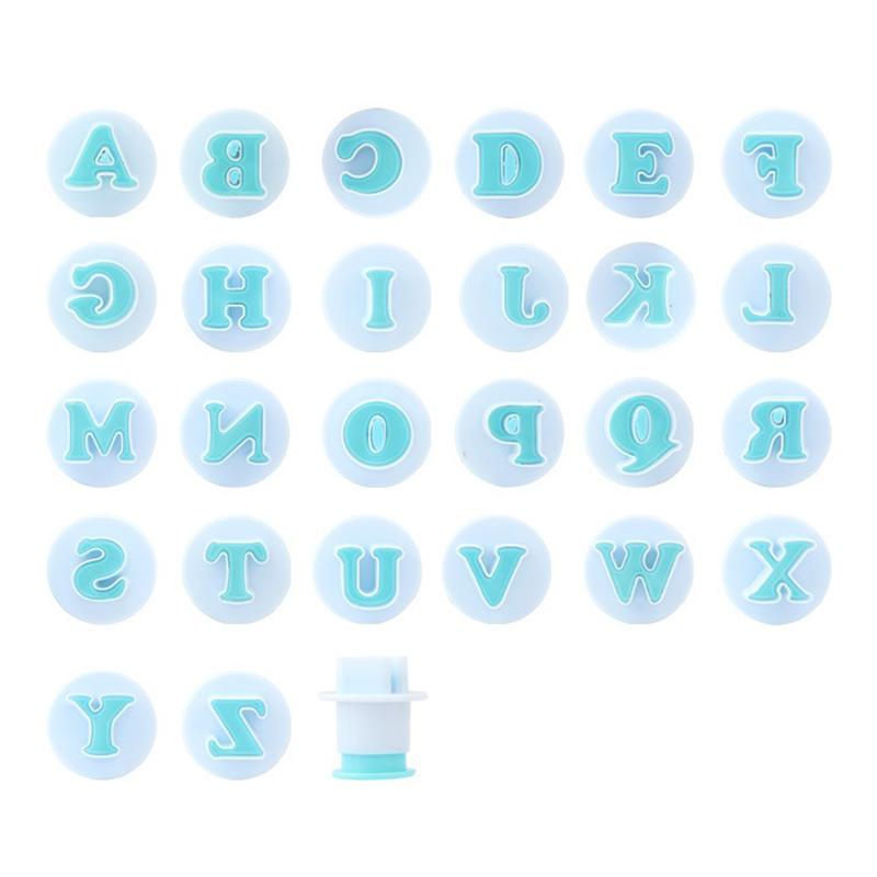 26PCS Uppercase Alphabet Baking Pastry Mold Reusable Plastic Cookie Handmade DIY Cutter for Biscuit Fondant Cake Decorations ZYF