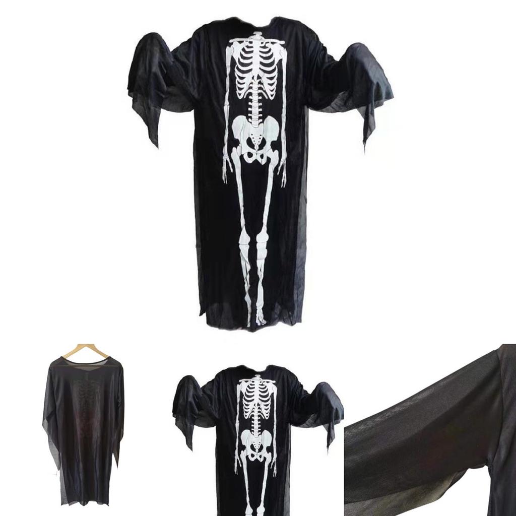 Skeleton Ghost Halloween Cosplay Costume Fancy Dress Party Children Adult Set