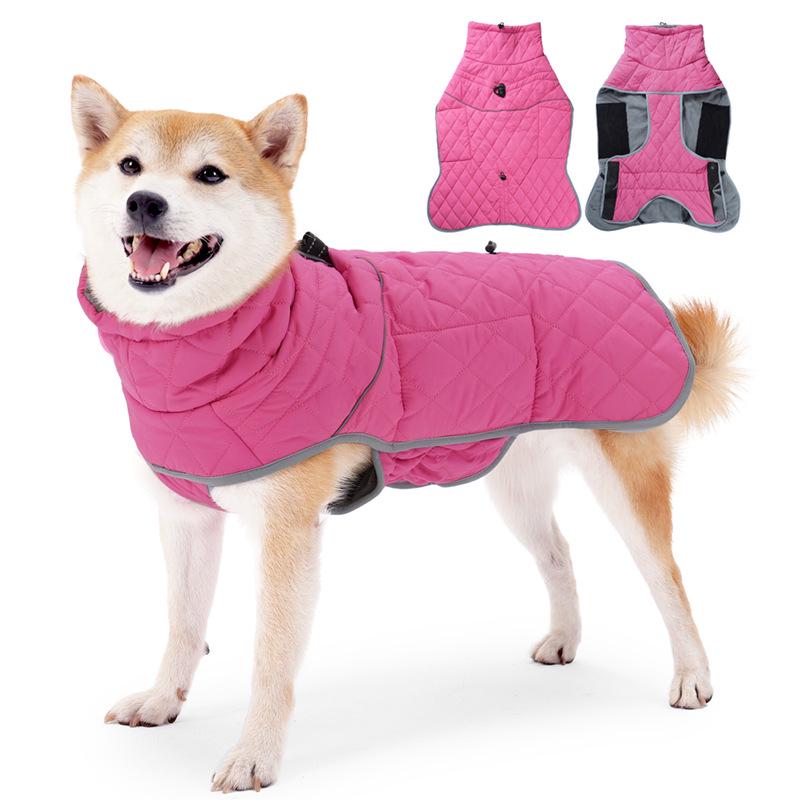 Waterproof Cotton-Padded Velvet Winter Dog Jacket for Large Breeds - Cold-Proof Design