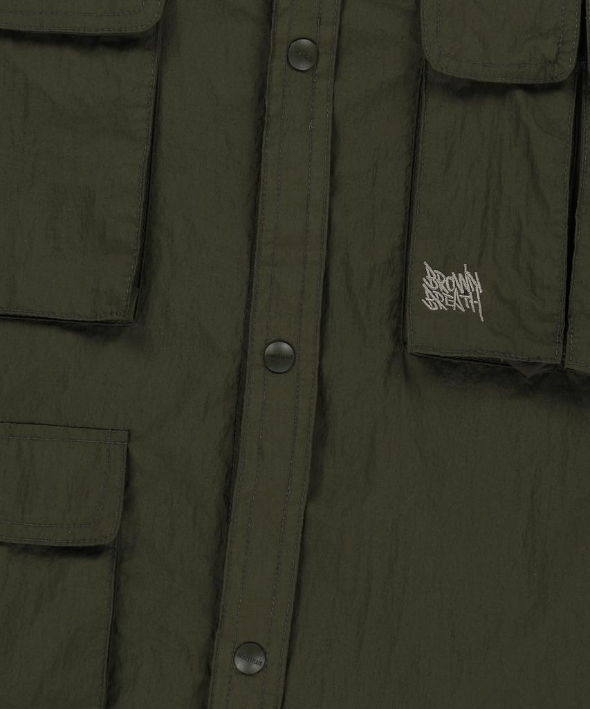 Brown Bless Multi Pocket Utility Shirts - Khaki